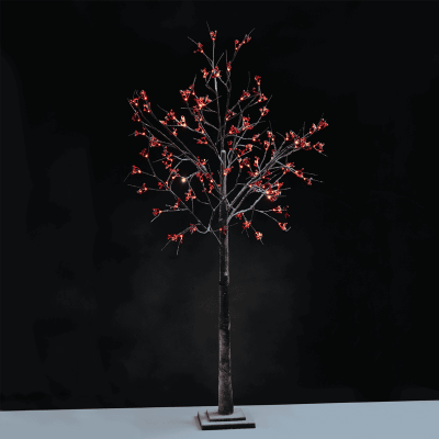 LED Snow Red Berry Tree με 96 LED Θερμό Λευκό