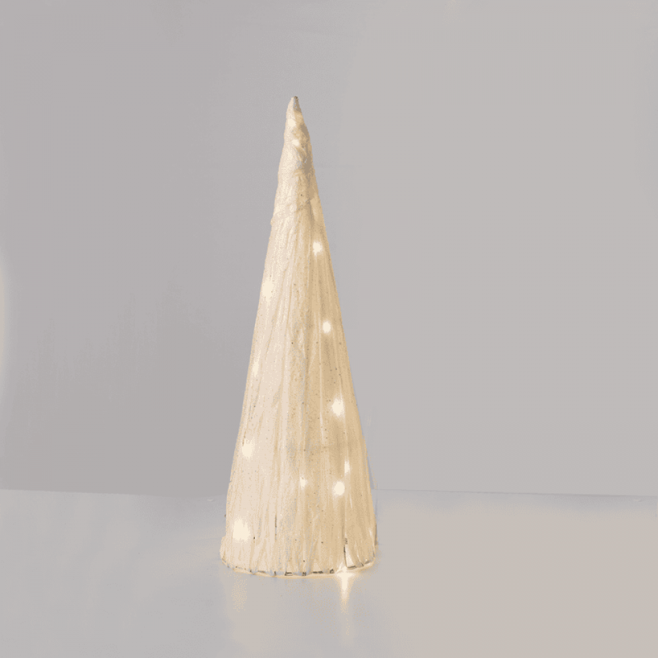 LED Δέντρο από Λευκό Χαρτί με 20 LED Θερμό Λευκό Mπαταρίας ø18.5x50cm