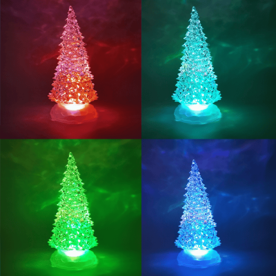 LED Φωτιζόμενο Δέντρο Πολύχρωμο με 1 LED Mπαταρίας ø10x25cm Διάφανο