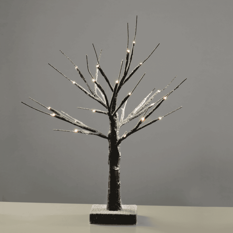 LED Χιονισμένο Δέντρο με 24 LED Mπαταρίας 45cm Μαύρο