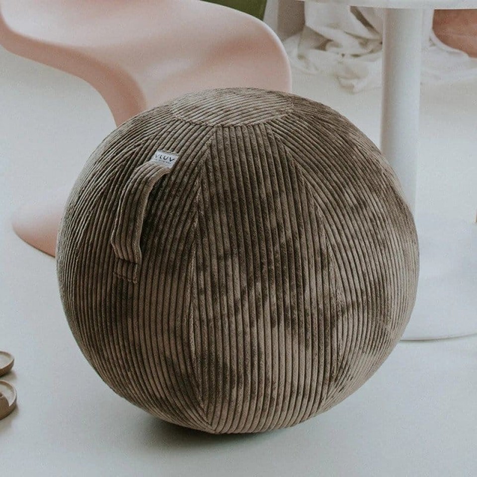 Σκαμπό Μπάλα Ενεργού Καθίσματος Vlip Κοτλέ Απαλό Ύφασμα 65cm Λαδί