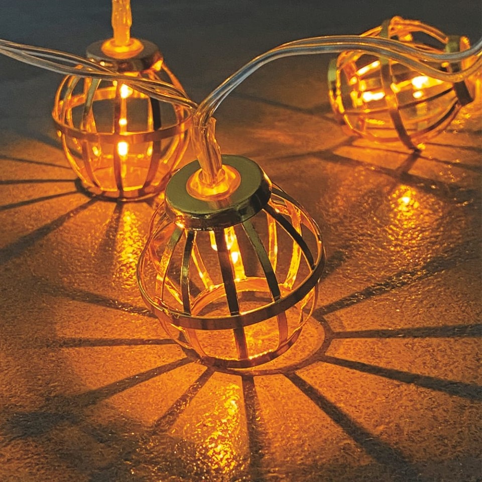 Διακοσμητικά Φωτάκια LED Μεταλλικές Μπάλες 10L Χάλκινο Θερμό Φως με μετασχηματιστή