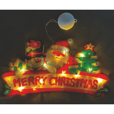 Χριστουγεννιάτικα Διακοσμητικά LED Μπαταρίας Merry Christmas Flash 3D