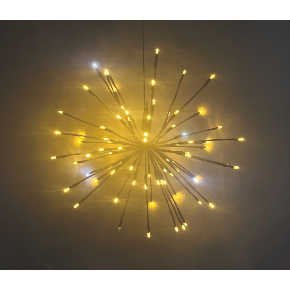 LED Χριστουγεννιάτικο Διακοσμητικό Αστέρι IP44 70LED Θερμό και 10LED Ψυχρό Φλας