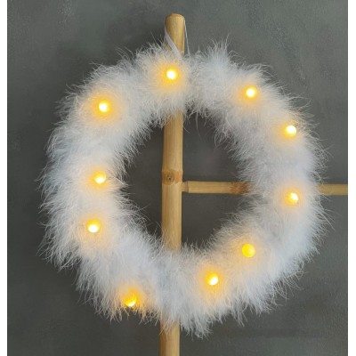LED Christmas Wreath 10LED Battery Warm