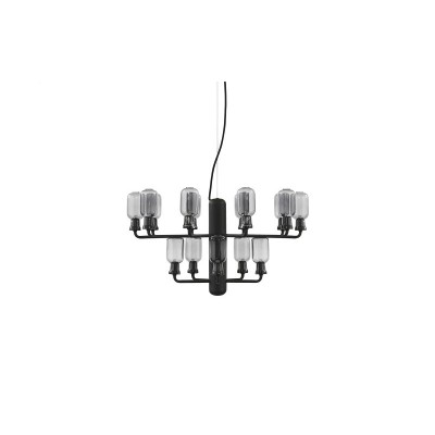 LED Σκανδιναβικό Φωτιστικό Κρεμαστό Πολυέλαιος Amp Μαύρο