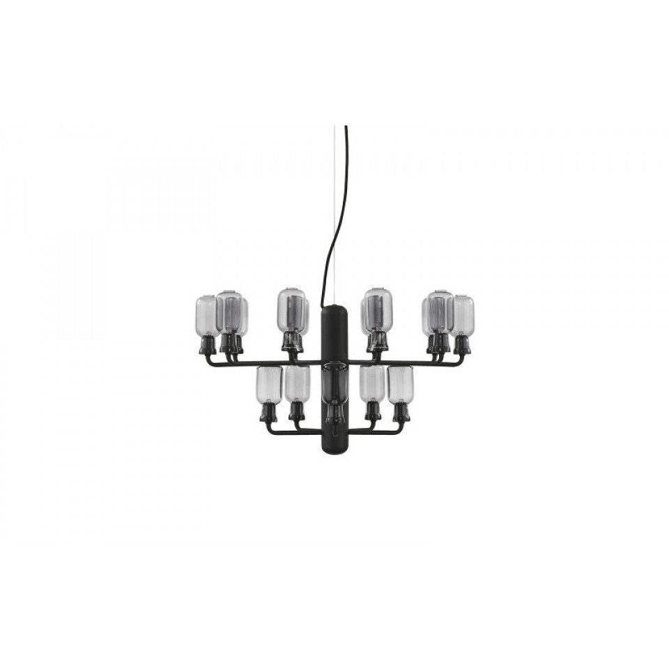LED Σκανδιναβικό Φωτιστικό Κρεμαστό Πολυέλαιος Amp Μαύρο