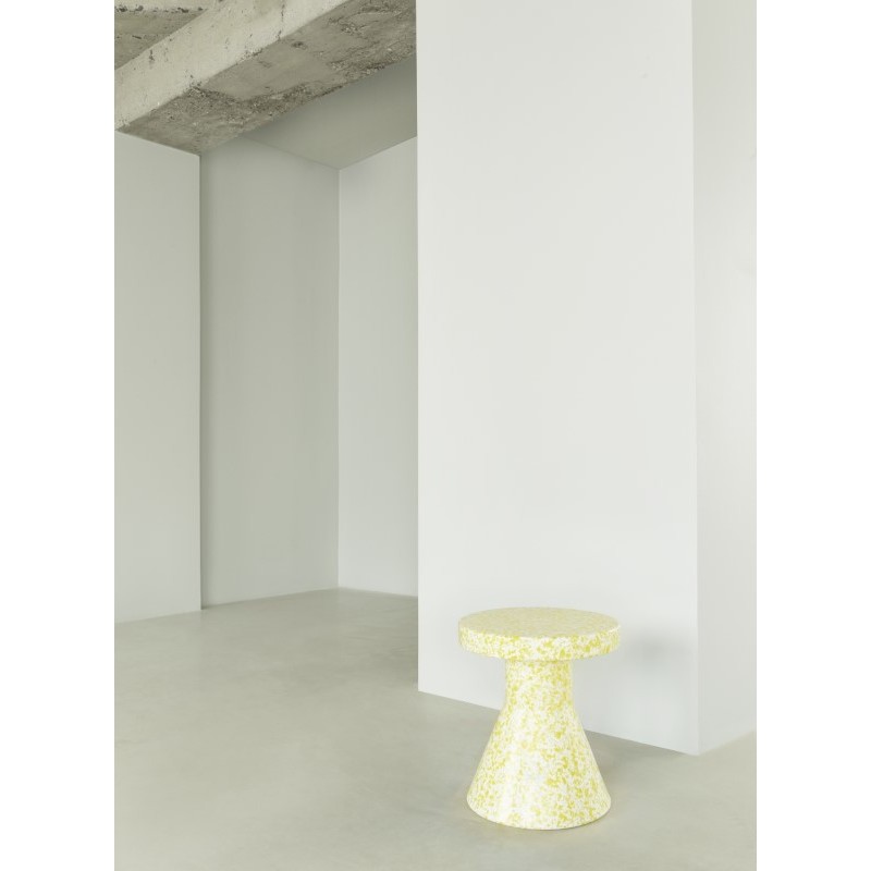 Table Stool from Recycled Materials Bit Cone Yellow