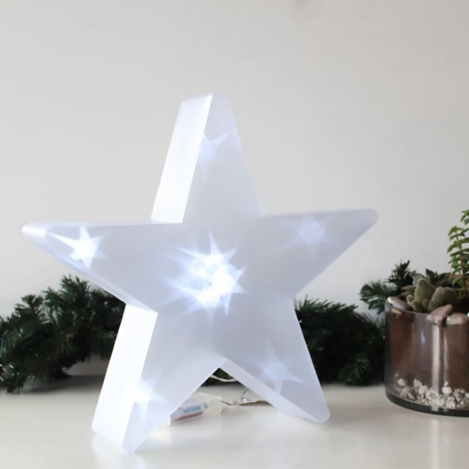 Xmas Decorative Cool White Led Star 35cm