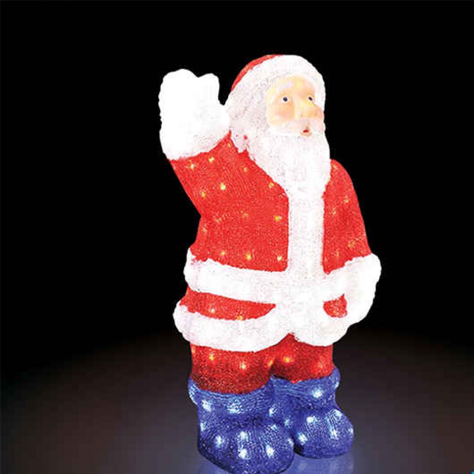 Διακοσμητικό Φωτιζόμενο LED Άγιος Βασίλης 60cm Λευκό Φως με μετασχηματιστή
