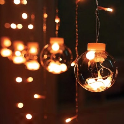 LED Xmas Lights Balls Icicle 120L 1.8m Copper Light IP44 with Controller
