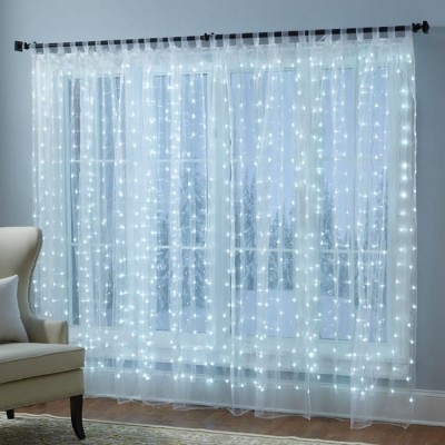 Curtain LED Copper Lights 320L with power supplier 2x2m Silver Cold White