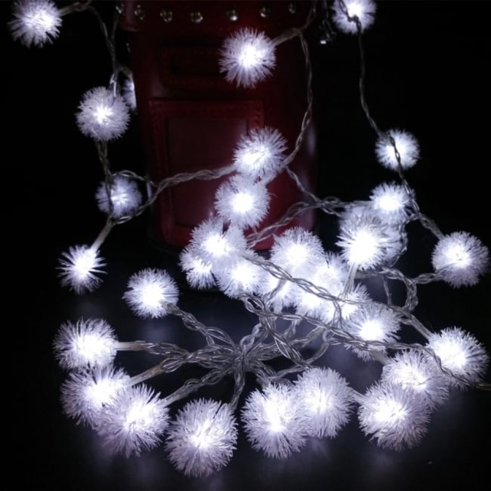 Διακοσμητικά Φωτάκια LED Νιφάδες 50L Ψυχρό Λευκό Φως με μετασχηματιστή