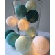 Διακοσμητικές Μπάλες Cotton Balls με LED Φωτάκια Μπαταρίας Γαλάζιες Ocean
