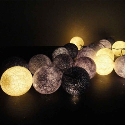 Decorative LED Lights Cotton Balls Battery Night