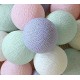 Διακοσμητικές Μπάλες Cotton Balls με LED Φωτάκια με Καλώδιο και Φις Candy