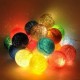 Διακοσμητικές Μπάλες Cotton Balls με LED Φωτάκια Μπαταρίας Πολύχρωμες Happy