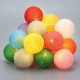 Διακοσμητικές Μπάλες Cotton Balls με LED Φωτάκια με Καλώδιο και Φις Πολύχρωμες Happy