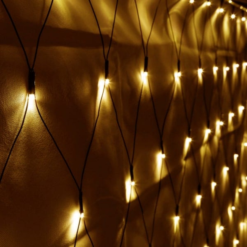 Χριστουγεννιάτικο Δίχτυ LED Λαμπάκια 2x4m 240L Επεκτεινόμενο Πράσινο Καλώδιο Θερμό Φως
