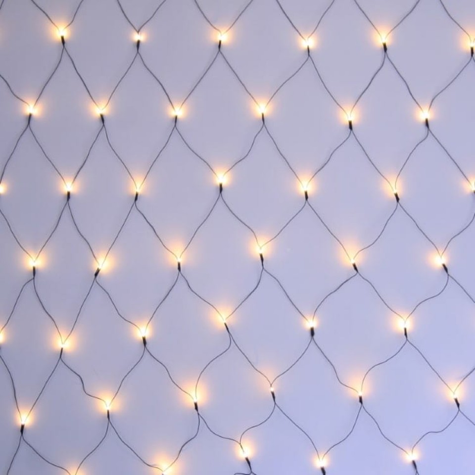 LED Net Lights 2x1.5m Green Wire Warm White