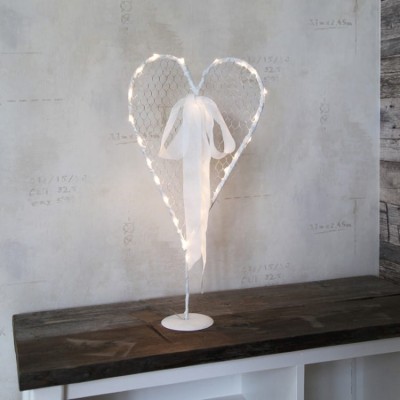 Wedding Decoration Heart with Battery Lights 56x26 cm 24 LED Warm Light