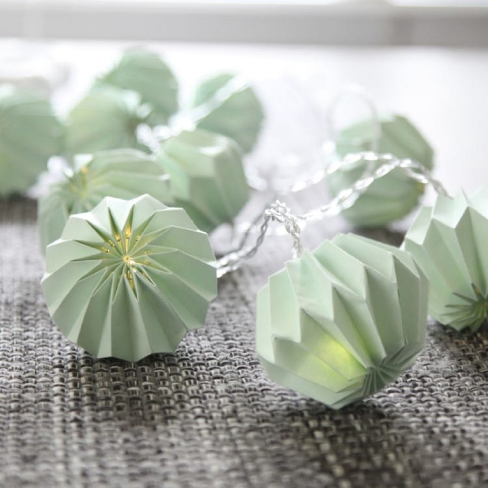 Διακοσμητικά Φωτάκια Origami LED 10τμχ Τιρκουάζ Λουλούδια με μπαταρία