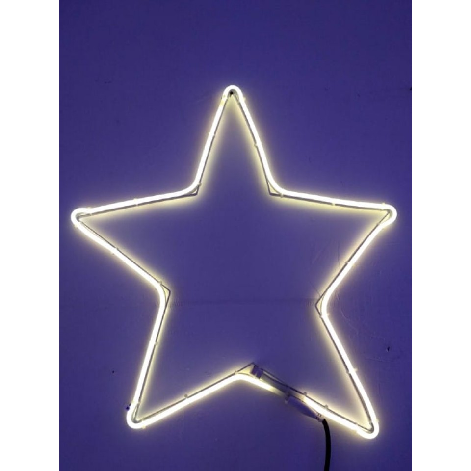 Περίγραμμα Φωτοσωλήνα σε σχήμα Αστέρι LED Θερμό Φως 60cm με 2m NEON