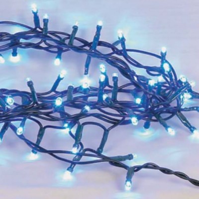 100L LED Outdoor 5m Extended Lights with adaptor Green Wire Blue LED 31V IP44