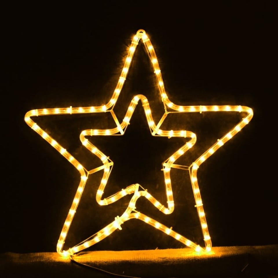 Διπλό Αστέρι 3μ Κίτρινο με πρόγραμμα για Χριστουγεννιάτικη Διακόσμηση