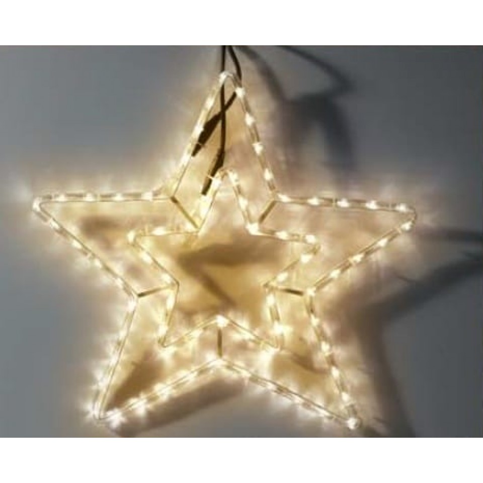 Διπλό Αστέρι LED 3μ Θερμό Φως με πρόγραμμα για Χριστουγεννιάτικη Διακόσμηση