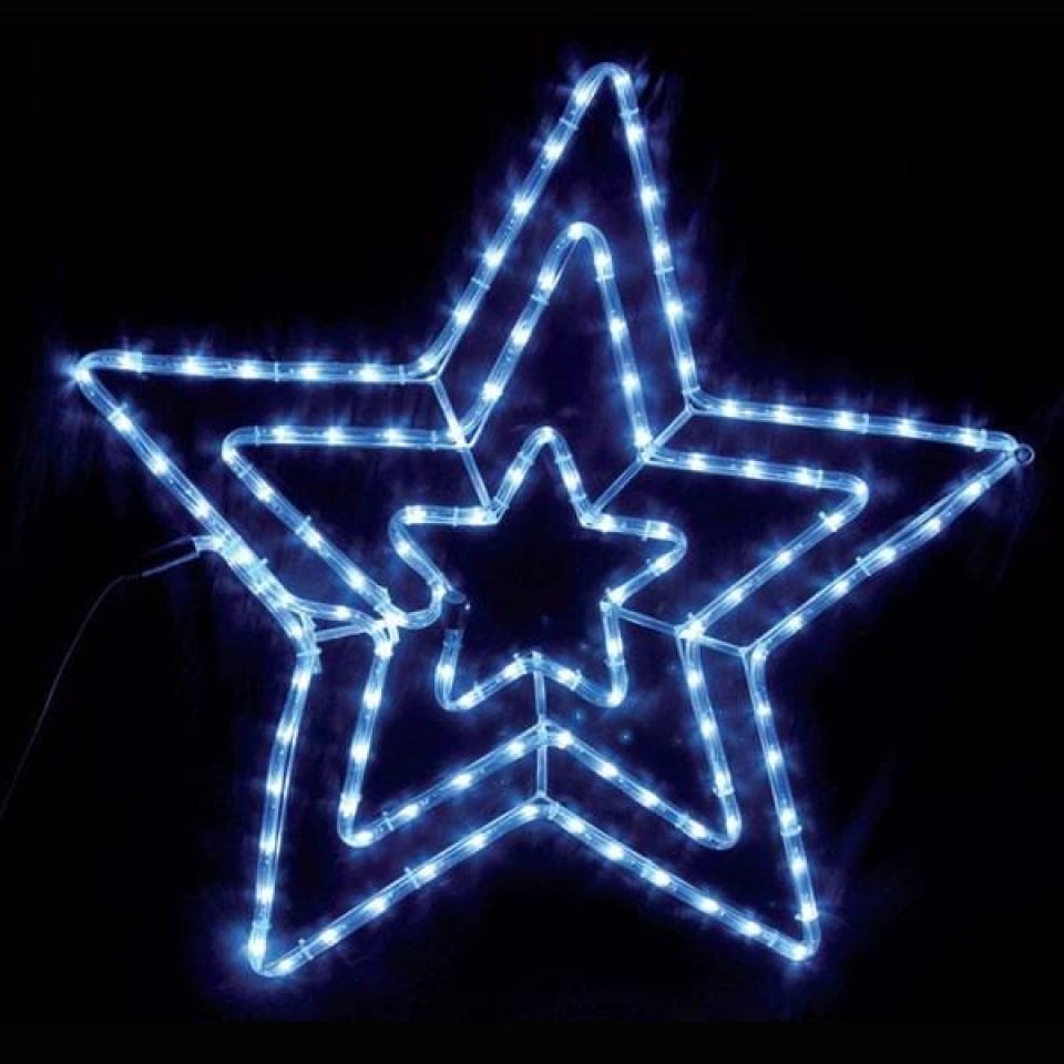 Τριπλό Αστέρι LED 5μ Λευκό με πρόγραμμα για Χριστουγεννιάτικη Διακόσμηση