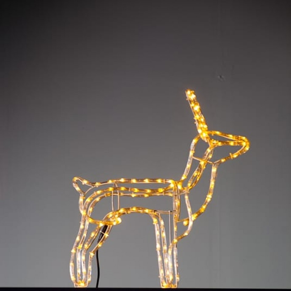 Χριστουγεννιάτικο Διακοσμητικό Φωτιζόμενο Ελάφι LED Φωτοσωλήνας Θερμό Φως
