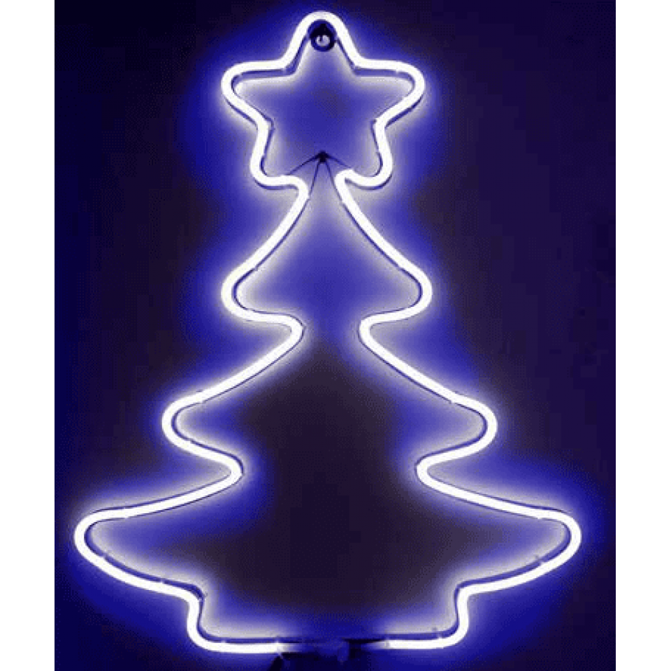 Περίγραμμα Φωτοσωλήνα LED Δέντρο 58cm Ψυχρό Φως με 2m NEON
