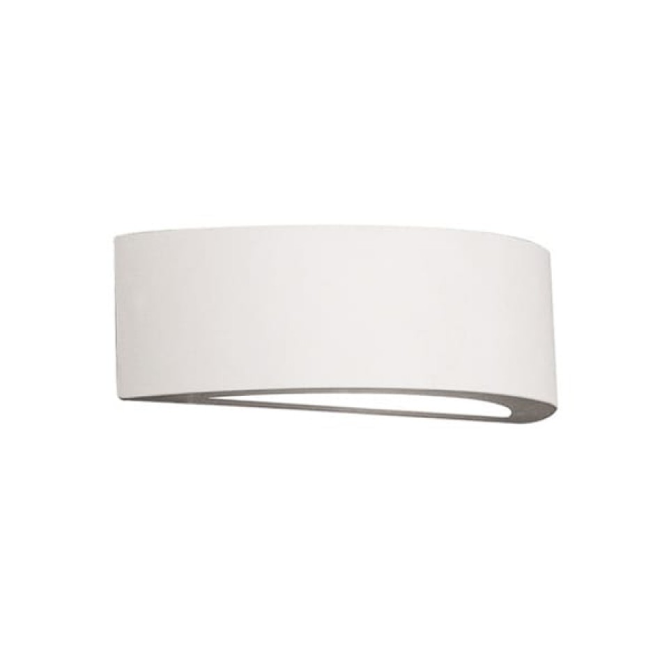 Modern Bent Wall Lamp with glass & plaster Gipsy Luk S W35cm