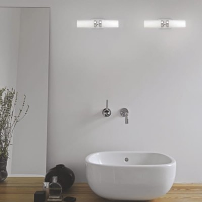 Bathroom Double Wall Lamp with Glass IP44 Celtic Inox