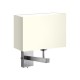Wall Lamp for Hotel with Nickel Base and Fabric Rectangular Lampshade Black / White / Ivory