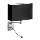 Wall Lamp for Hotel with Nickel MAT Base and Fabric Modern Rectangular Lampshade Black / White / Ivory