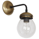 Hydro Industrial Wall lamp Brass-Black with glass globe