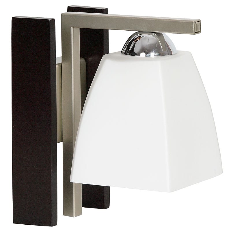 Glass Wall Lamp with wooden coating & metal base Beta Venge