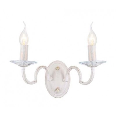 Classic Wall Lamp with White Metal 2XE14