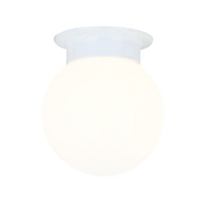 Minimal Wall Light White with White Glass