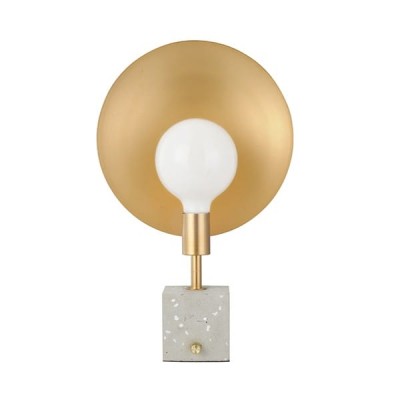 Table Lamp Gold MAT Metal Finish and Square Cement Base