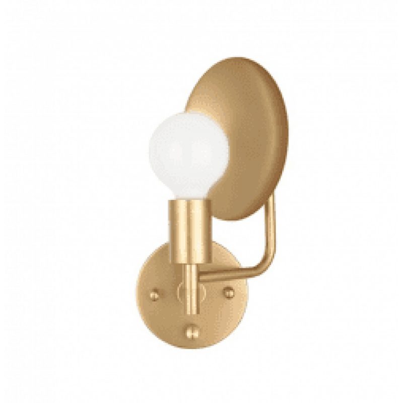 Wall Scone  Light Fixture with Bronze Gold Metal Finish and Round Base