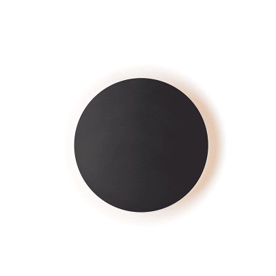 Απλίκα Τοίχου Ξύλινη Κυκλική Εμμέσου Φωτισμού Φ30cm Μαύρο