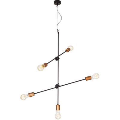 Pendant Lamp Sticks Black-Copper 5xE27