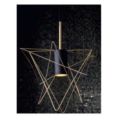 Κρεμαστό Φωτιστικό Χρυσό Τρίγωνα Ασύμμετρα Gstar Φ30 με Μαύρο Σποτ