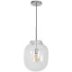 Pendant Lamp Baco Transparent Glass Globe G300mm 1xE27 with Chrome Accessories