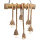 Pendant Light Wooden with Rope 6XE27