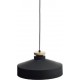 Metal Pendant Light Black Lampshade with wood detail G41