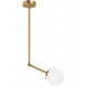Lighting Fixture with White Glass and Bronze Gold Metal